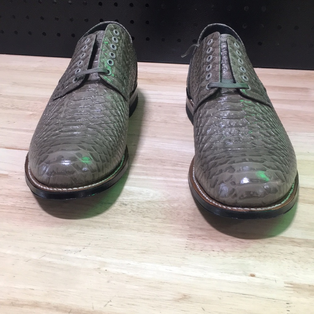 New WB Stacy Adams Men's Taupe Textured Dress Oxfords - Picture 3 of 8